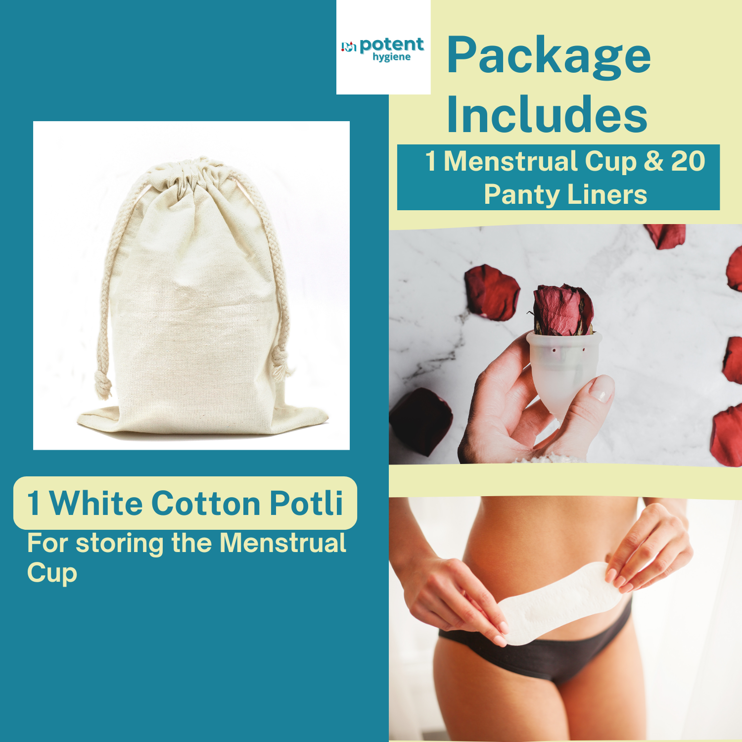 Menstrual Cup and Organic Panty Liners Combo