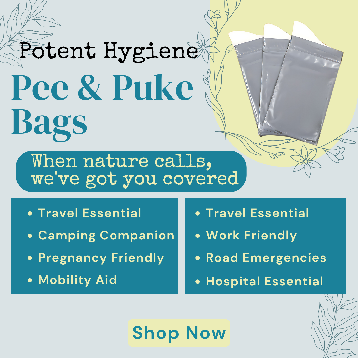 Pee & Puke Bags